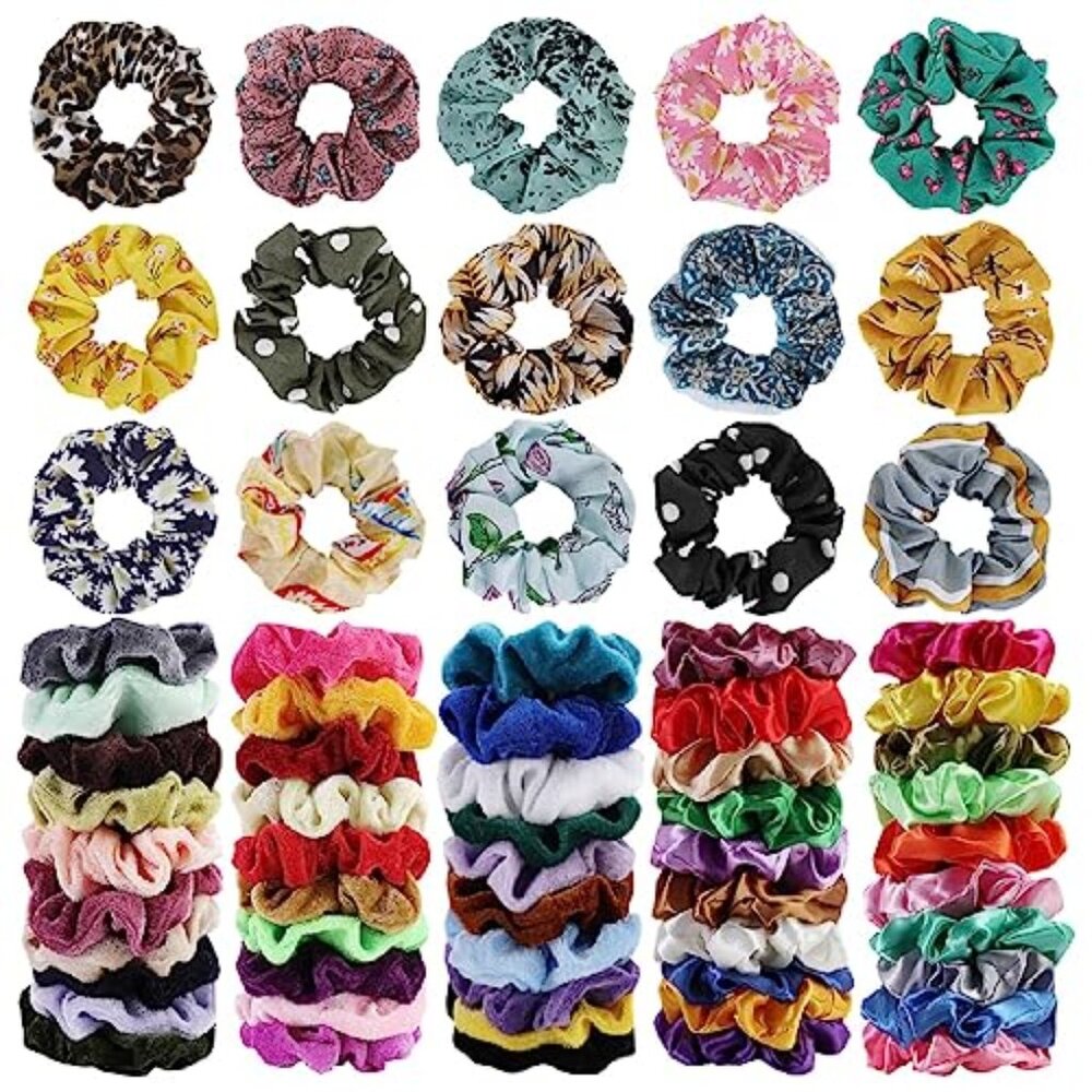 65 Pcs Velvet Hair Scrunchies Hair Bands for Women or Girls
